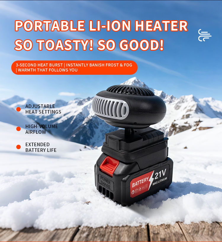 Lithium battery fan - outdoor li-ion battery heater