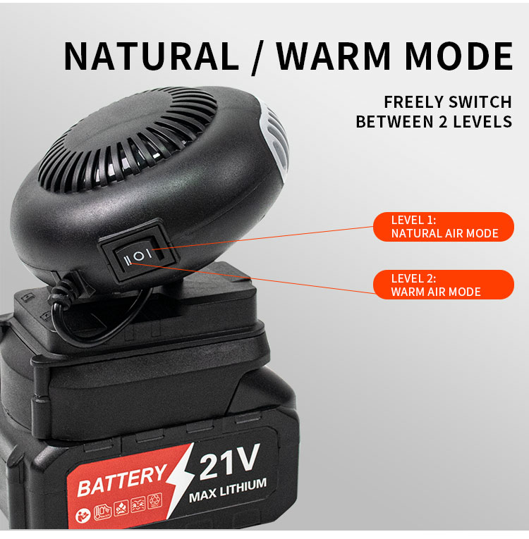 Lithium battery fan - outdoor li-ion battery heater