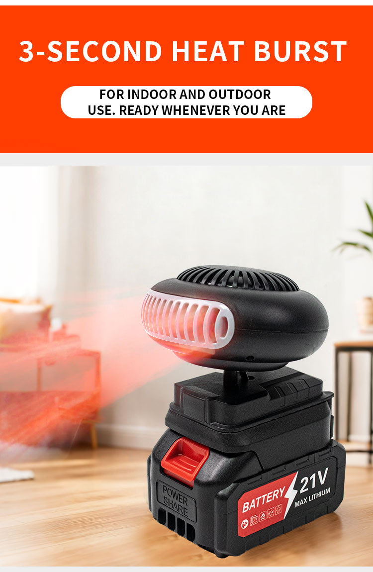 Lithium battery fan - outdoor li-ion battery heater